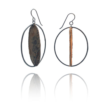 Brown Oval Earrings