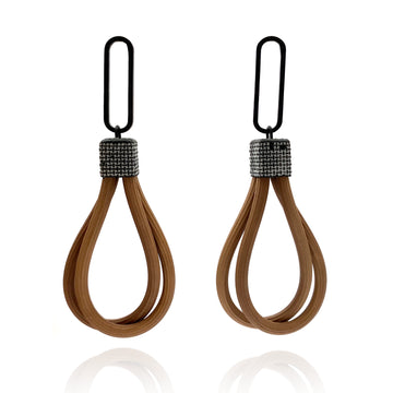 Brown Rubber Drop Earrings