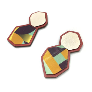 Burgundy Anna Brew Studs-Earrings-Stephanie Smith-Pistachios