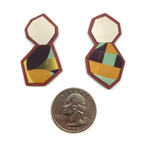 Burgundy Anna Brew Studs-Earrings-Stephanie Smith-Pistachios