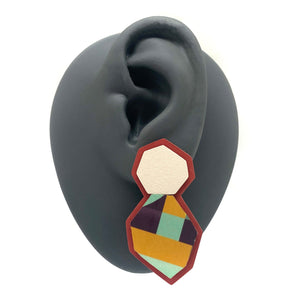 Burgundy Anna Brew Studs-Earrings-Stephanie Smith-Pistachios