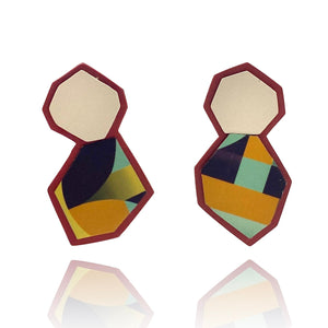 Burgundy Anna Brew Studs-Earrings-Stephanie Smith-Pistachios