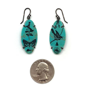 Butterfly and Bird Turquoise Earrings-Earrings-Kelly Jean Conroy-Pistachios