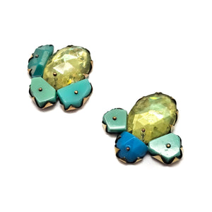 Canary and Turquoise Studs-Earrings-Nikki Couppee-Pistachios