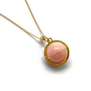 Captured Pink Opal Orb Necklace-Necklaces-Hilary Finck-Pistachios