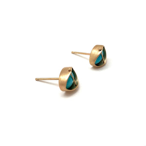 Captured Turquoise Studs-Earrings-Hilary Finck-Pistachios