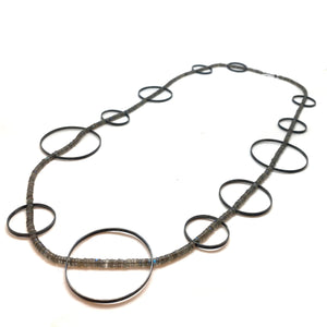 Carved Circle Bubble Necklace - Labradorite-Necklaces-Heather Guidero-Pistachios