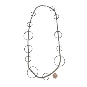 Carved Circle Bubble Necklace - Labradorite-Necklaces-Heather Guidero-Pistachios