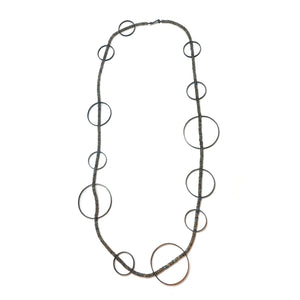 Carved Circle Bubble Necklace - Labradorite-Necklaces-Heather Guidero-Pistachios