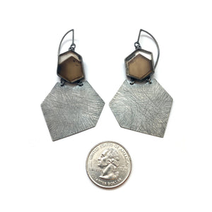 Carved Smokey Quartz Earrings-Earrings-Heather Guidero-Pistachios