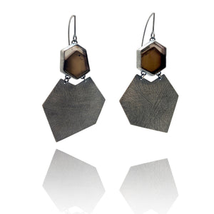 Carved Smokey Quartz Earrings-Earrings-Heather Guidero-Pistachios