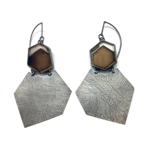 Carved Smokey Quartz Earrings-Earrings-Heather Guidero-Pistachios