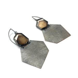 Carved Smokey Quartz Earrings-Earrings-Heather Guidero-Pistachios