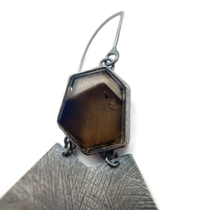 Carved Smokey Quartz Earrings-Earrings-Heather Guidero-Pistachios