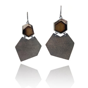 Carved Smokey Quartz Earrings-Earrings-Heather Guidero-Pistachios