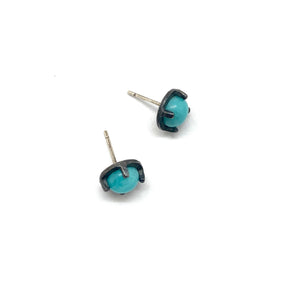 Carved Studs - Amazonite-Earrings-Heather Guidero-Pistachios