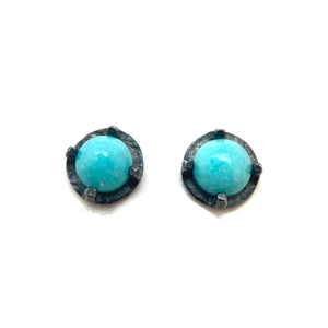 Carved Studs - Amazonite-Earrings-Heather Guidero-Pistachios