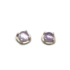 Carved Studs - Amethyst-Earrings-Heather Guidero-Pistachios
