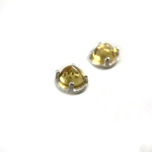 Carved Studs - Citrine-Earrings-Heather Guidero-Pistachios