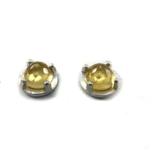 Carved Studs - Citrine-Earrings-Heather Guidero-Pistachios