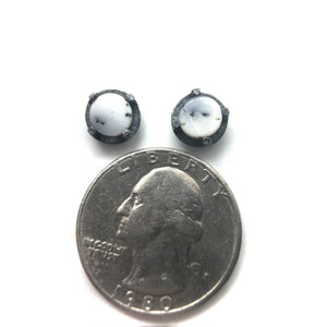 Carved Studs - Dendritic Opal-Earrings-Heather Guidero-Pistachios