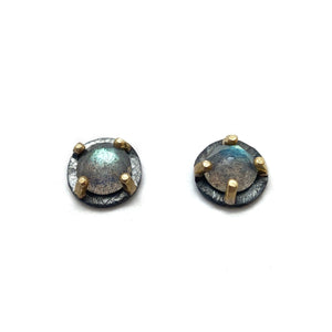 Carved Studs - Labradorite-Earrings-Heather Guidero-Pistachios