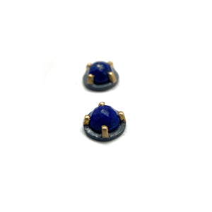 Carved Studs - Lapis-Earrings-Heather Guidero-Pistachios