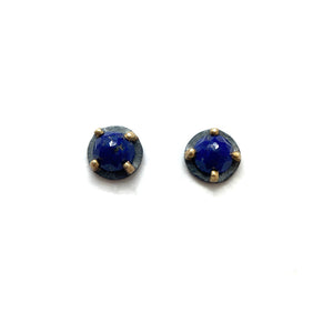 Carved Studs - Lapis-Earrings-Heather Guidero-Pistachios