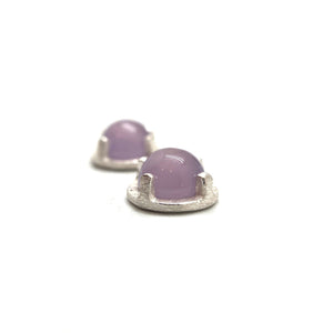 Carved Studs - Pink Chalcedony-Earrings-Heather Guidero-Pistachios