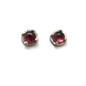 Carved Studs - Pink Tourmaline-Earrings-Heather Guidero-Pistachios
