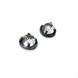 Carved Studs - White Topaz-Earrings-Heather Guidero-Pistachios
