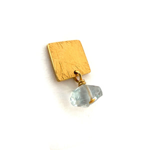 Carved Tab Earrings - Aquamarine-Earrings-Heather Guidero-Pistachios