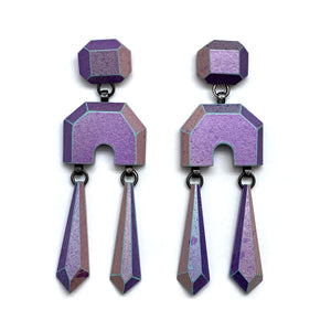 Castle of Gem Dangle Earrings-Earrings-Eva Burton-Pistachios