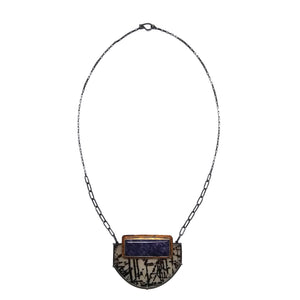 Charoite Statement Necklace-Necklaces-Danielle Cadef-Pistachios