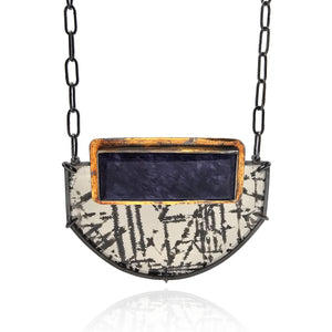 Charoite Statement Necklace-Necklaces-Danielle Cadef-Pistachios