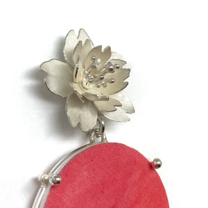 Cherry Blossoms with Pink Disc Drops-Earrings-Huiyu Chiu-Pistachios