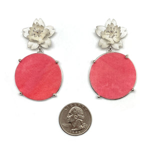 Cherry Blossoms with Pink Disc Drops-Earrings-Huiyu Chiu-Pistachios