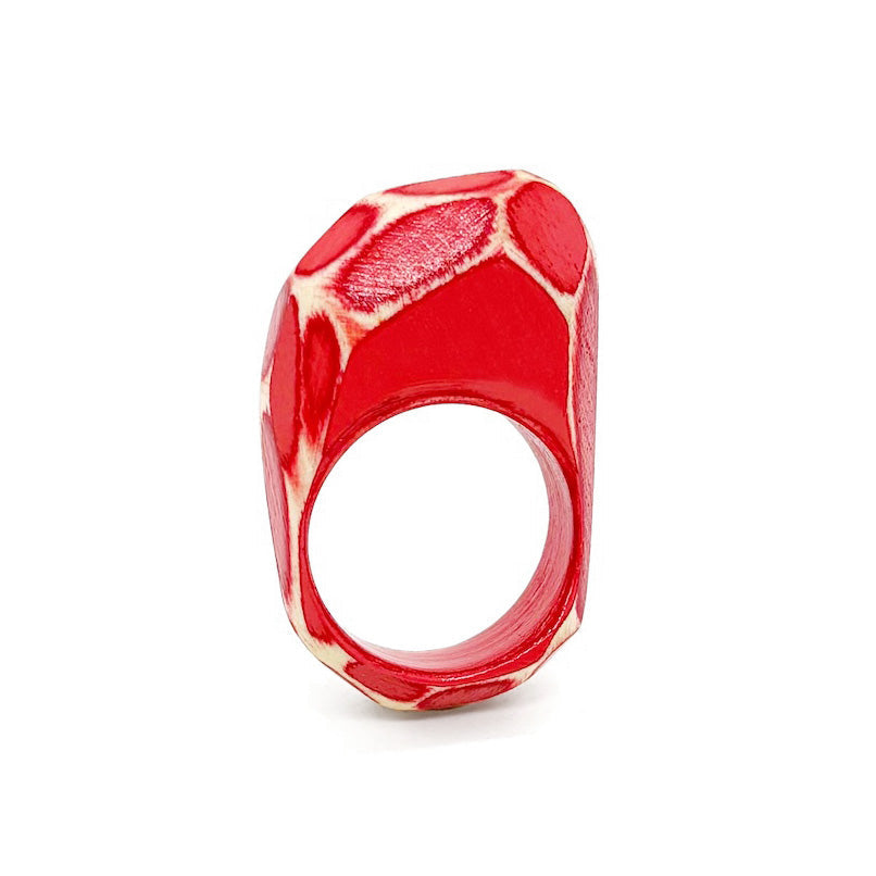 Cherry Red Wood Ring
