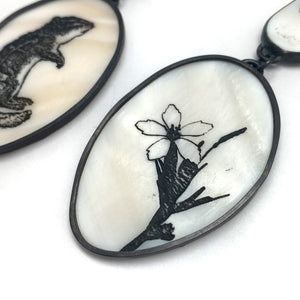 Chipmunk and Flower Earrings-Earrings-Kelly Jean Conroy-Pistachios