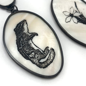 Chipmunk and Flower Earrings-Earrings-Kelly Jean Conroy-Pistachios