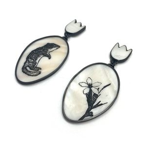 Chipmunk and Flower Earrings-Earrings-Kelly Jean Conroy-Pistachios
