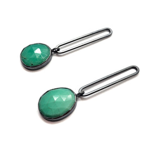 Chrysoprase Exclamation Earrings