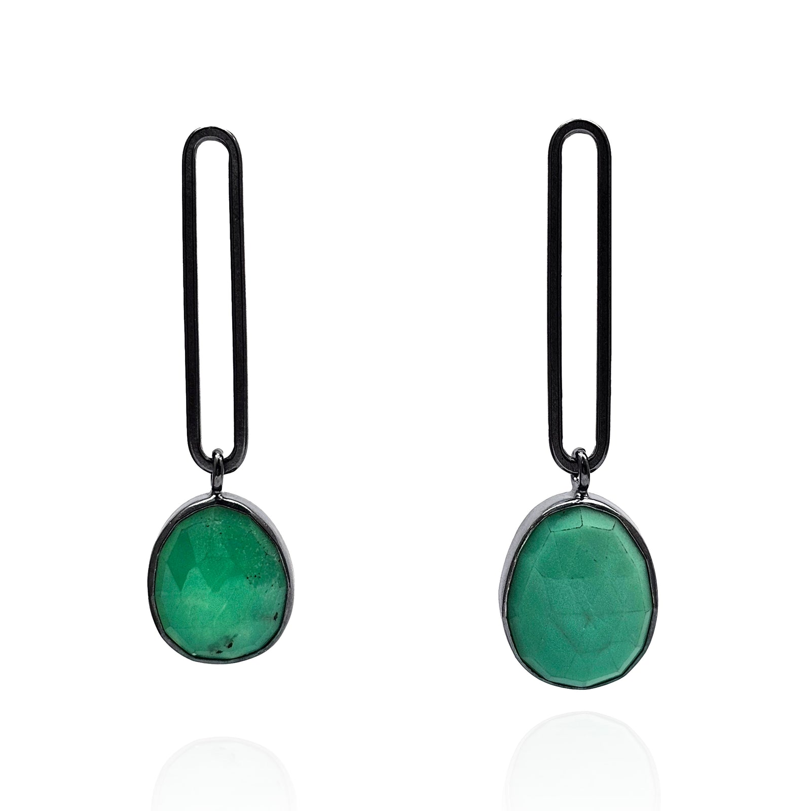 Chrysoprase Exclamation Earrings