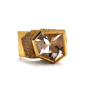 Chunky Gold Rock Crystal Ring