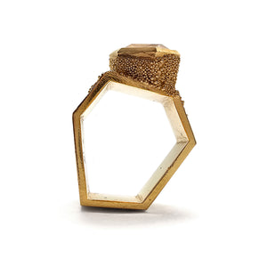 Chunky Gold Rock Crystal Ring