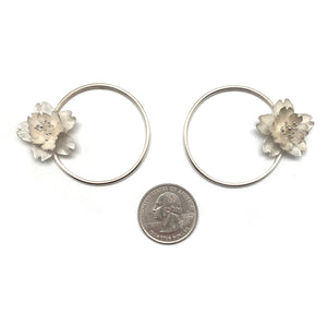 Circle Cherry Blossom Earrings-Earrings-Huiyu Chiu-Pistachios