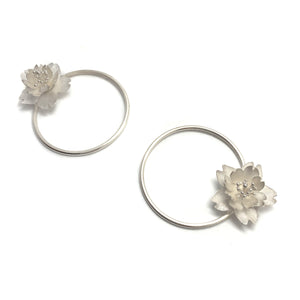 Circle Cherry Blossom Earrings-Earrings-Huiyu Chiu-Pistachios
