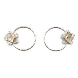 Circle Cherry Blossom Earrings-Earrings-Huiyu Chiu-Pistachios