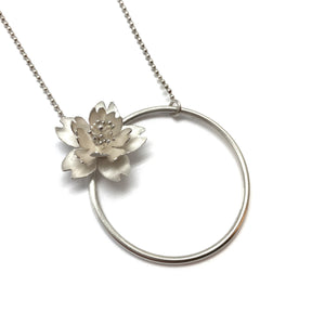 Circle Cherry Blossom Necklace-Necklaces-Huiyu Chiu-Pistachios