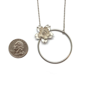 Circle Cherry Blossom Necklace-Necklaces-Huiyu Chiu-Pistachios